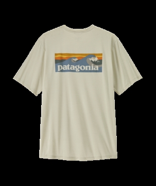 Patagonia Mens Cap Cool Daily Shirt - Boardshort Logo - Dyno White